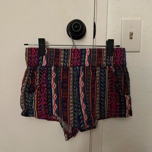 Forever 21 Multicolor Shirred Waist Shorts Size S